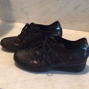 Black DKNY Wedge Sneakers